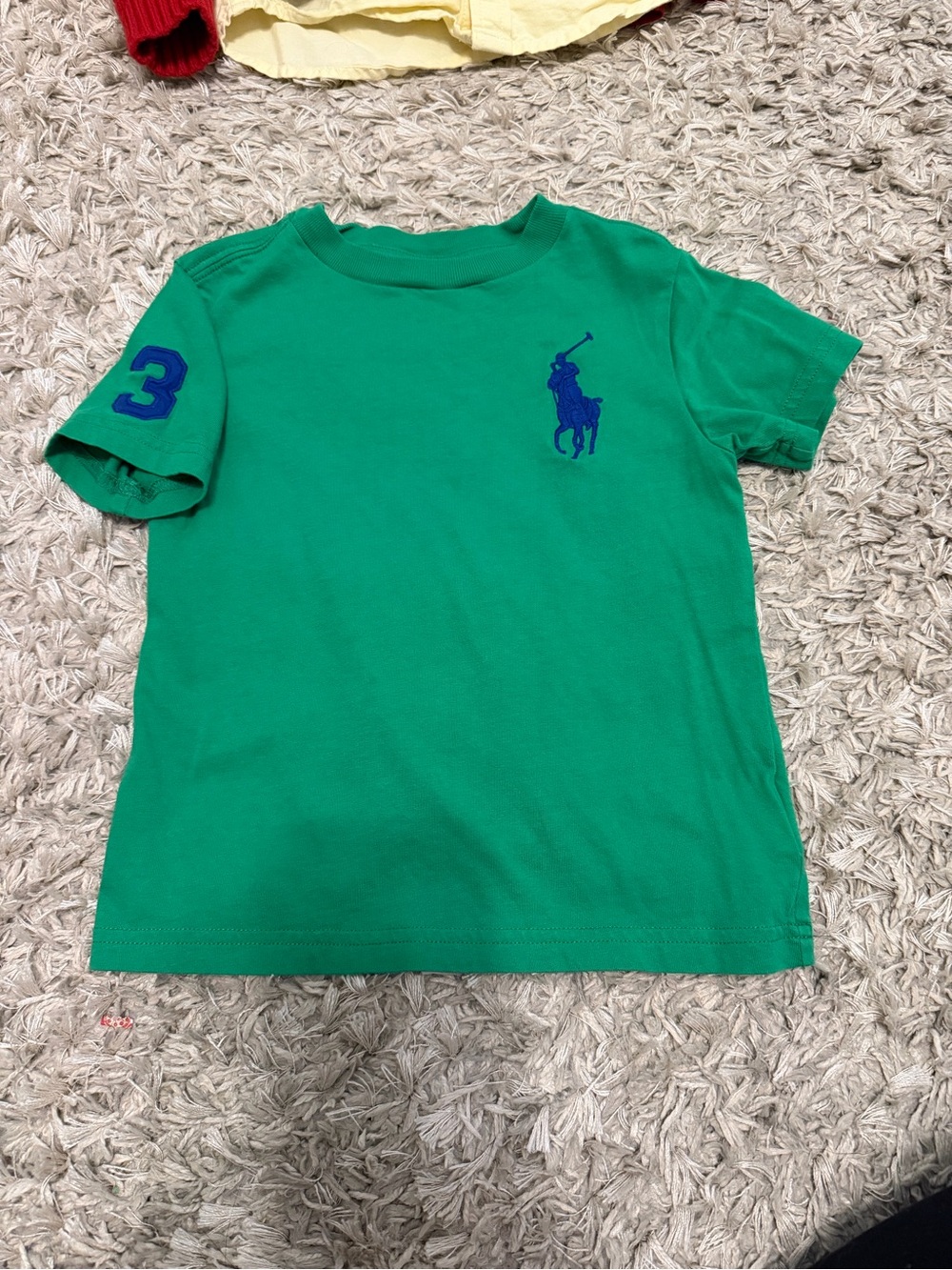 Polo by Ralph Lauren Green Cotton Tee with Blue Logo
